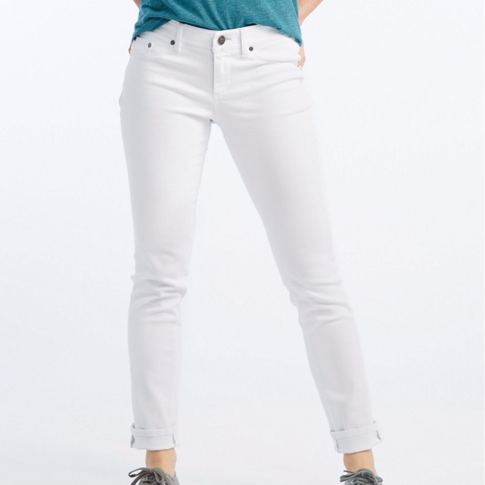 LL Bean Classic Fit White Jeans